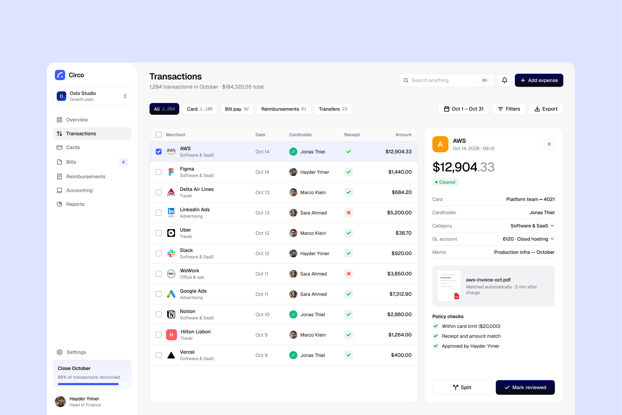 Circo — interface detail