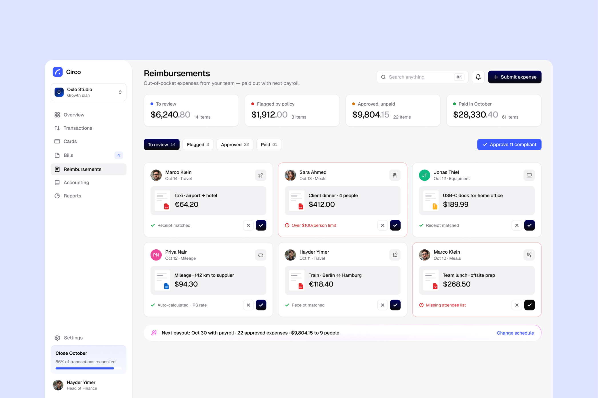 Circo — interface detail