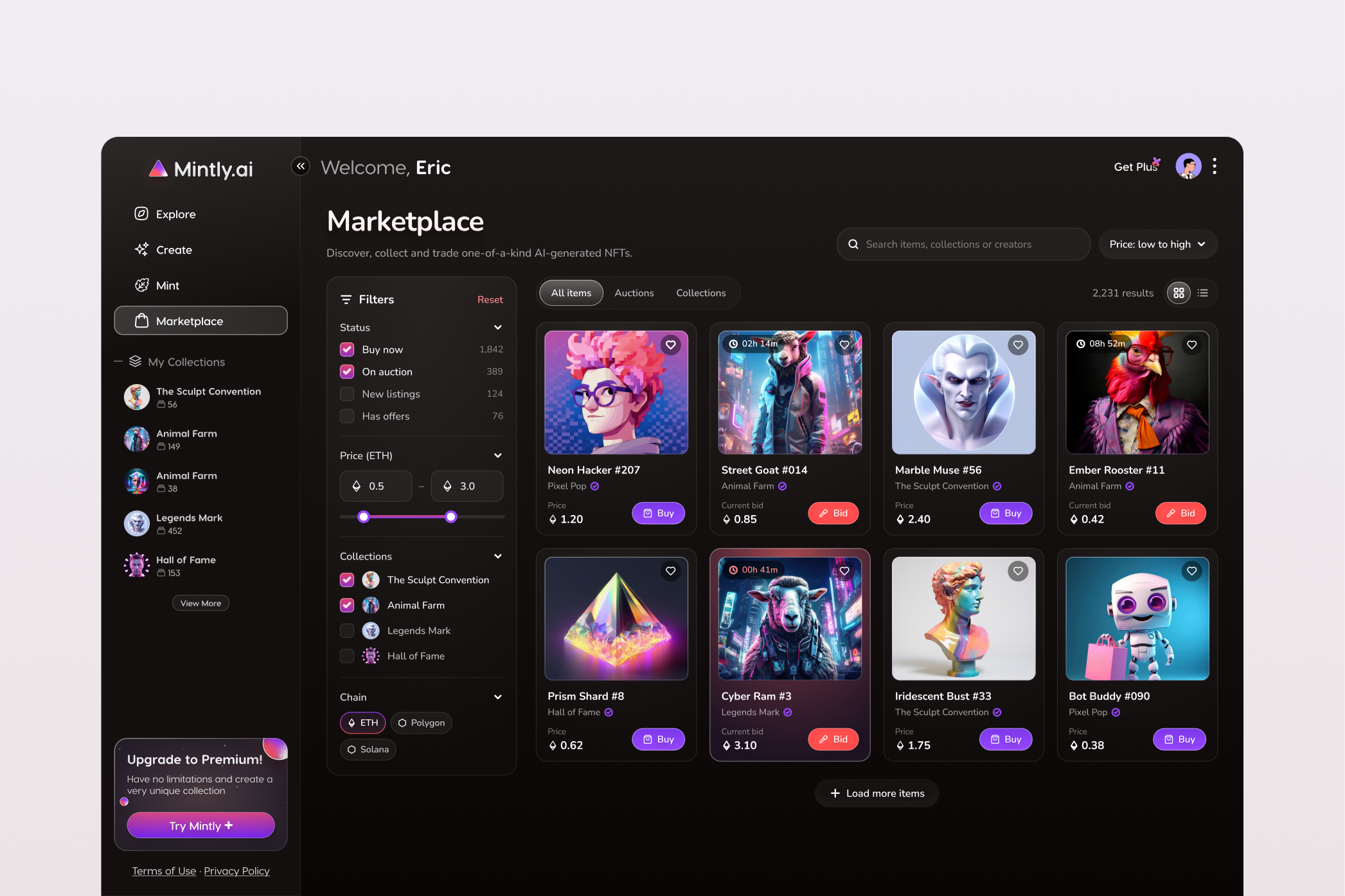 Mintly AI — interface detail