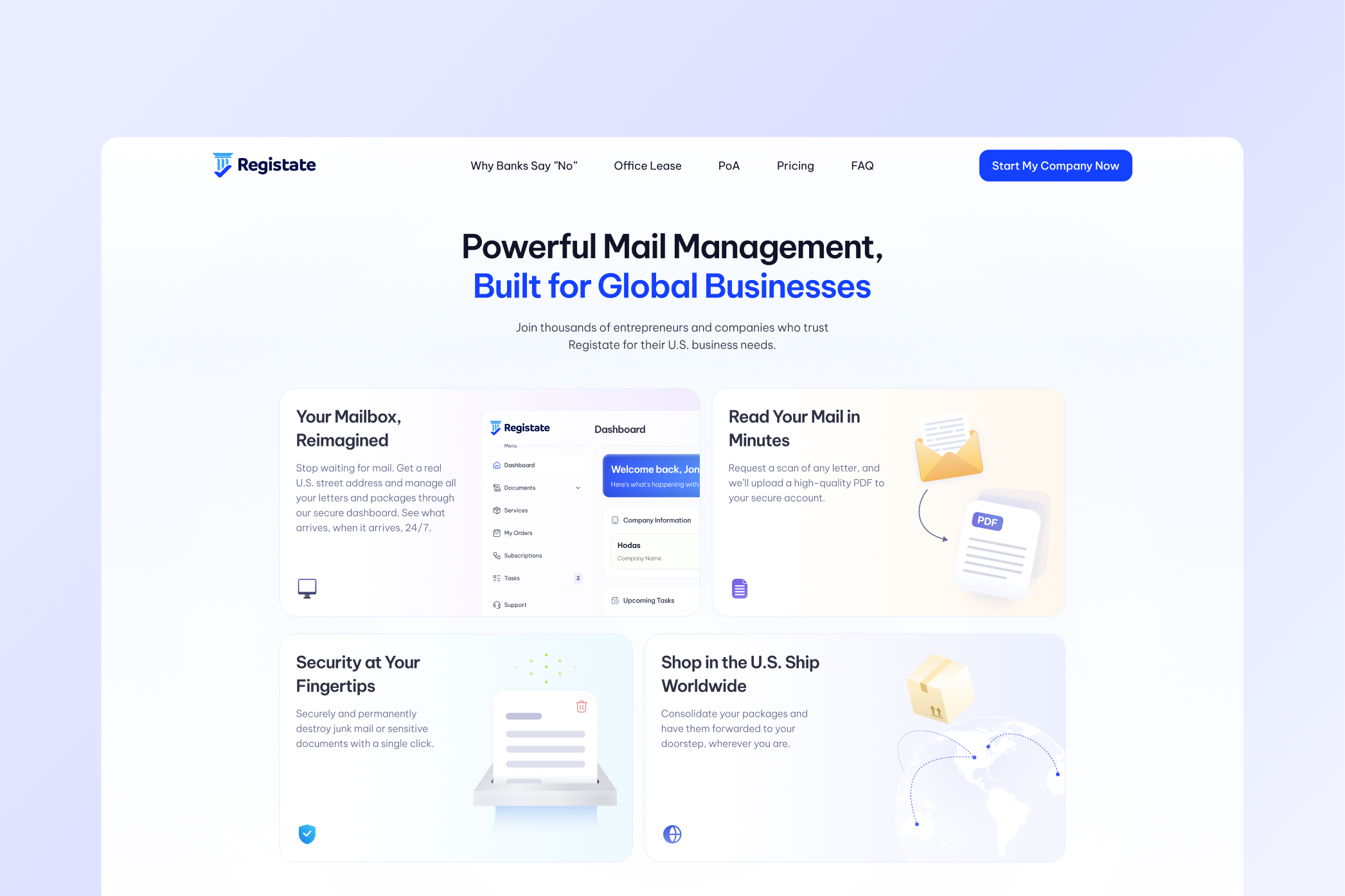 Registate — interface detail