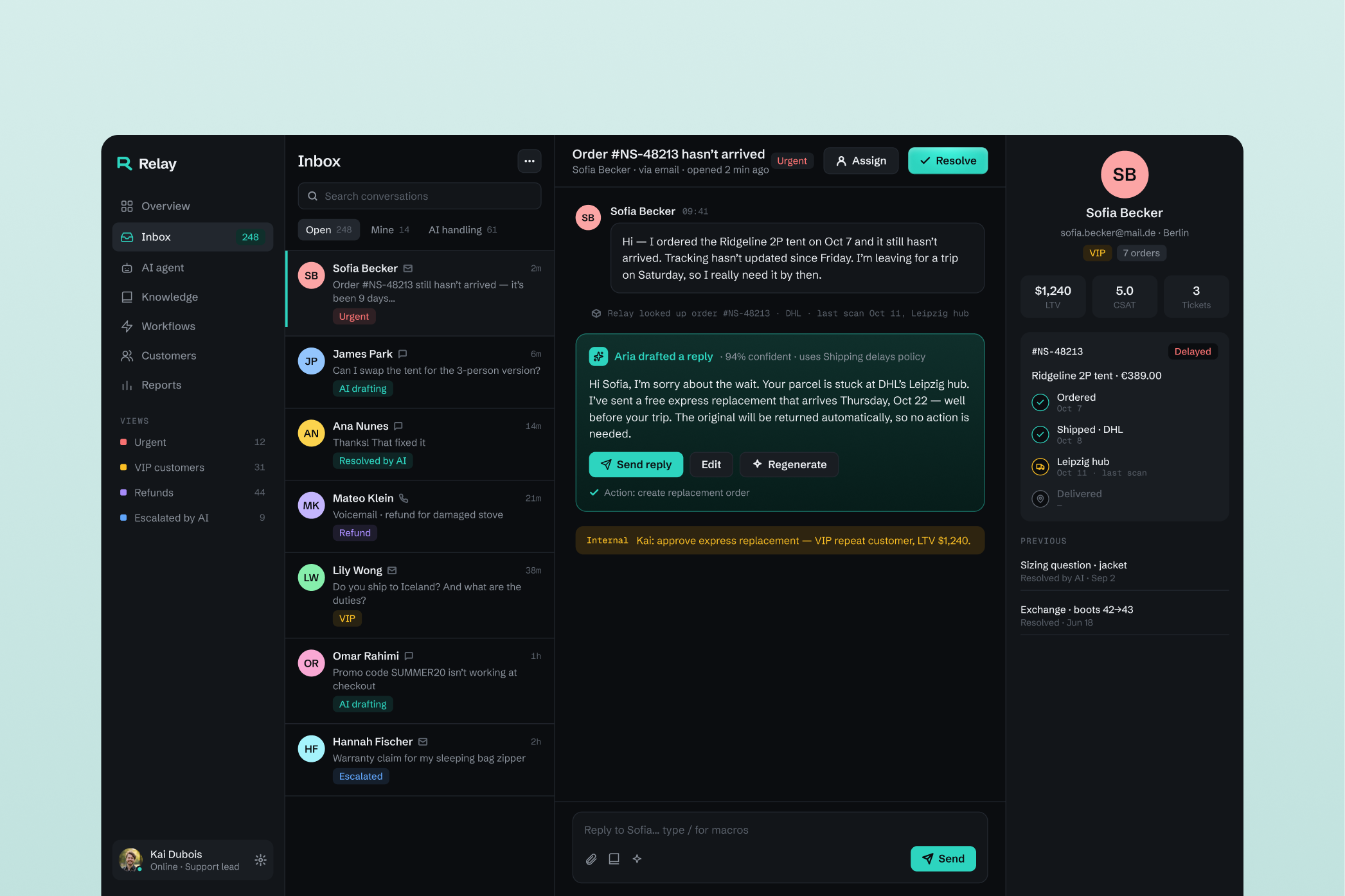 Relay — interface detail