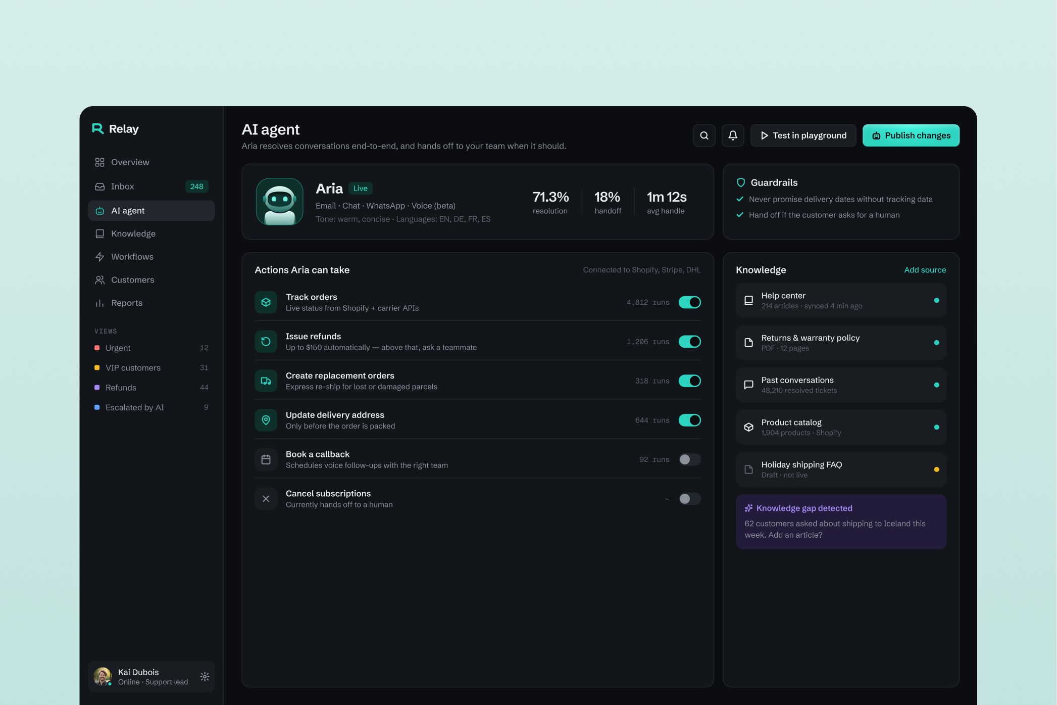Relay — interface detail